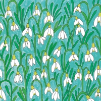 Servietten 33x33 cm - Snowdrops