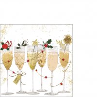 Servietten 25x25 cm - Champagne glasses