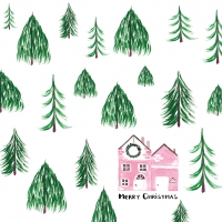 Servietten 33x33 cm - Little House in the forest