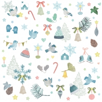 Servietten 33x33 cm - X-mas Joy Surprises