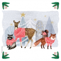 Servietten 33x33 cm - Winter Gathering