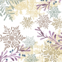 Servietten 33x33 cm - Snowflakes and Leaves