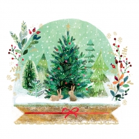 Servietten 33x33 cm - Holiday Snowglobe