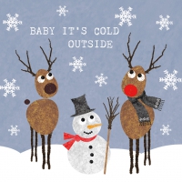 Servietten 33x33 cm - Cold Outside blue