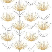 Servietten 33x33 cm - Flowers on Fire gold