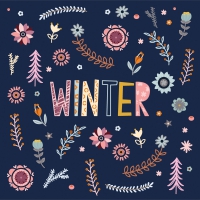 Servietten 33x33 cm - Winter Blossom