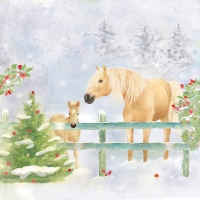 Servietten 33x33 cm - Christmas Horses