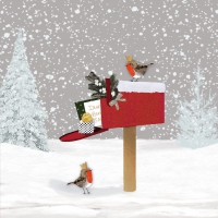 Servietten 33x33 cm - Winter Mail