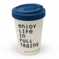 Bamboo mug To-Go - Enjoy life in full trains Bamboo mug To-Go - Enjoy life in full trains