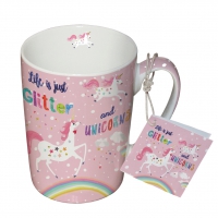 Porzellan-Tasse - Glitter & Unicorns