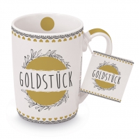 Porzellan-Tasse - Goldstück
