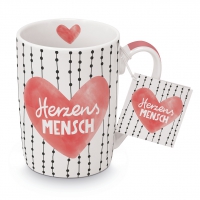 Porzellan-Tasse - Herzensmensch