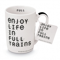 Porzellan-Tasse - Enjoy life in full trains Porzellan-Tasse - Enjoy life in full trains