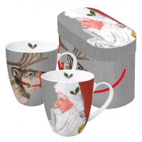 Porzellan-Henkelbecher - Set GB Yuletide