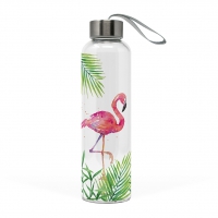 Glasflasche - Tropical Flamingo