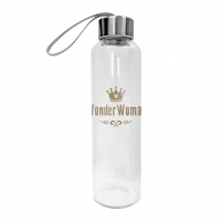 Glasflasche - Wonderwoman real gold