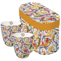 Porzellan-Henkelbecher - Set GB Fiorentina real gold