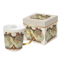 Porzellan-Henkelbecher - Mondo real gold