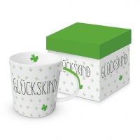 Porzellan-Henkelbecher - Glückskind