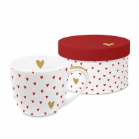 Porzellan-Tasse - Little Hearts real gold