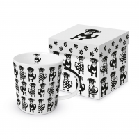 Porzellan-Henkelbecher - Black Dogs