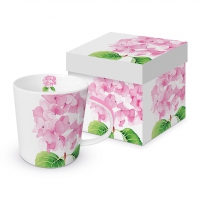 Porzellan-Henkelbecher - Hydrangea