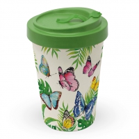 Bamboo mug To-Go - Tropical Butterlies