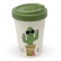 Bamboo mug To-Go - Hug Me Cactus