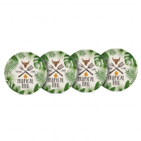 Bambus Teller - Tropical BBQ Set of 4 Bambus Teller - Tropical BBQ Set of 4