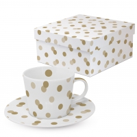 Kaffee Tassen - Dots real + fake gold