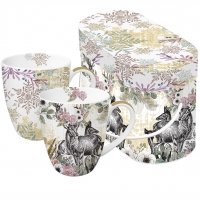 Porzellan-Henkelbecher - Beautiful Family & Snowflakes