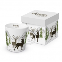 Porzellan-Henkelbecher - Adventure Deer white Trend GB Porzellan-Henkelbecher - Adventure Deer white Trend GB