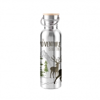 Edelstahl Trinkflasche - Adventure Deer white Steel Bottle 0,75 Edelstahl Trinkflasche - Adventure Deer white Steel Bottle 0,75