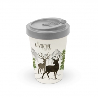 Bamboo mug To-Go - Adventure Deer white Travel Mug