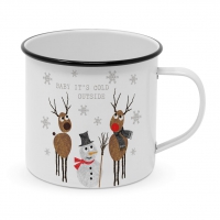Metal Cup - Cold Outside Happy Metal Mug