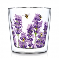 Doppelwand Glas 0,3 L - Bees & Lavender Trendglas