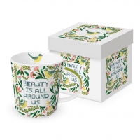 Porzellan-Henkelbecher - Beauty is around Trend