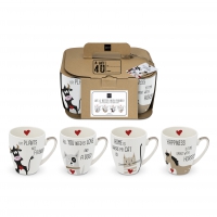 Porzellan-Henkelbecher - With Friends 4 Mug Set