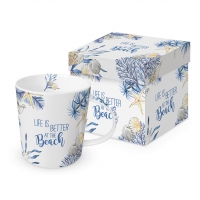 Porzellan-Henkelbecher - Ocean Life is better Trend