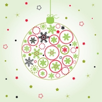 20 Servietten 33x33 cm - Green X-Mas Ball 