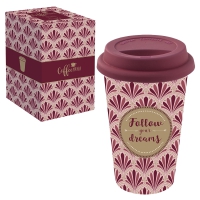 Porzellan Mug To-Go 350ml - FOLLOW YOUR DREAMS