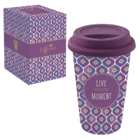 Porzellan Mug To-Go 350ml - LIVE EVERY MOMENT