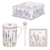 Porzellan-Henkelbecher - Lavender Field