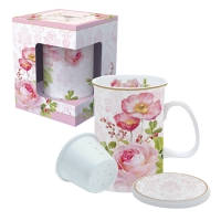 Porzellan-Tasse - Floral Damask