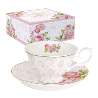 Porzellan-Tasse - Floral Damask