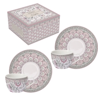 Porzellan-Tasse - Kalamkari pink