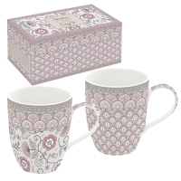 Porzellan-Tasse - Kalamkari pink