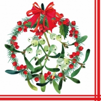 Servietten 33x33 cm - Mistletoe Wreath