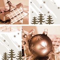 Servietten 33x33 cm - Prettige Kerstdagen gold