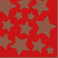 Servietten 33x33 cm - Stelle Lucenti red/gold